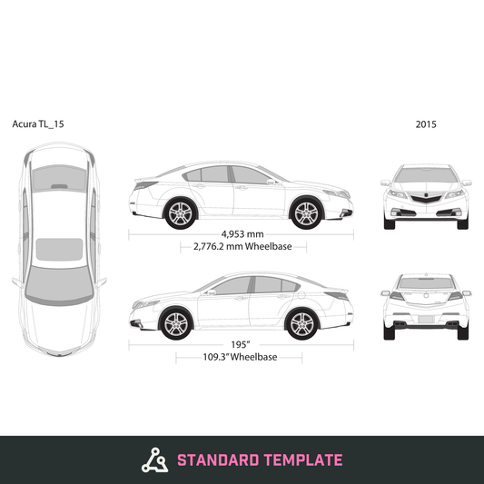 2015 Acura TL vector wrap template, Design-Ready PDF - GravBase