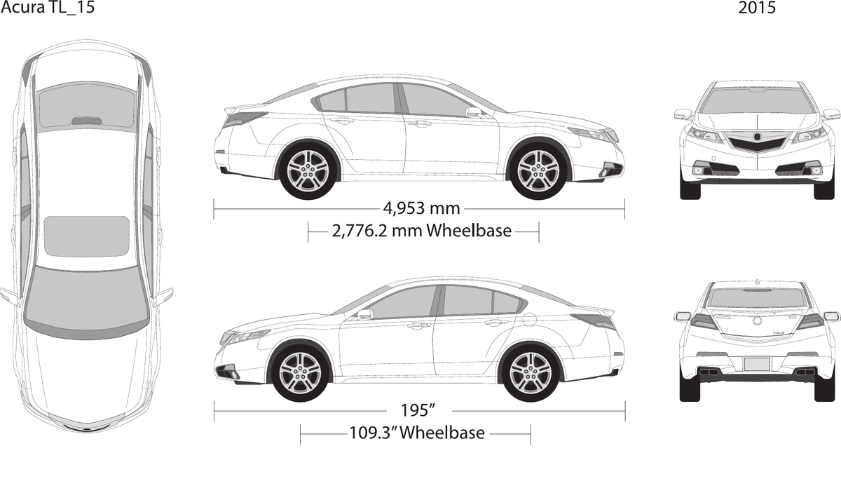 2015 Acura TL vector wrap template, Design-Ready PDF - GravBase