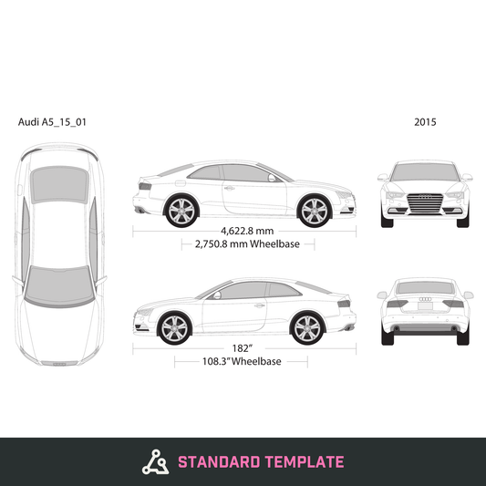 2015 Audi A5 vector wrap template, Design-Ready PDF - GravBase
