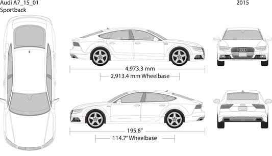 2015 Audi A7 Vector Wrap Template - GravBase