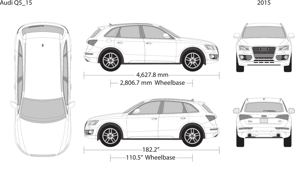 2015 Audi Q5 vector wrap template, Design-Ready PDF - GravBase