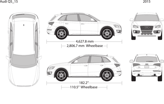 2015 Audi Q5 vector wrap template, Design-Ready PDF - GravBase