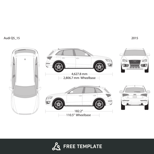 2015 Audi Q5 free vector vehicle wrap template - GravBase