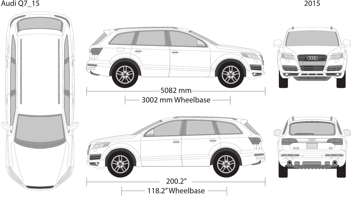 2015 Audi Q7 vector wrap template, Design-Ready PDF - GravBase