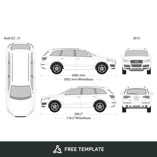 2015 Audi Q7 free vector vehicle wrap template - GravBase