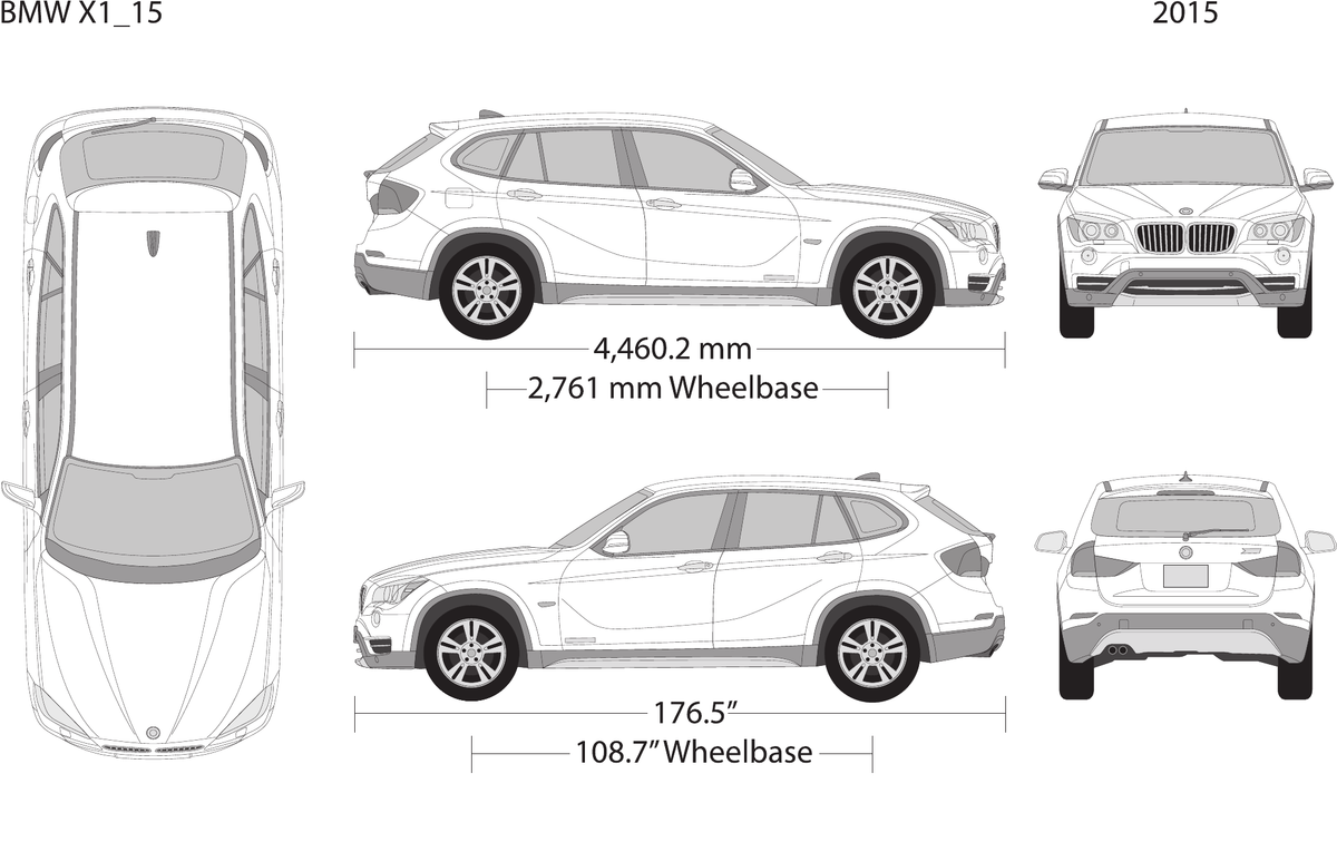 2015 BMW X1 vector wrap template, Design-Ready PDF - GravBase
