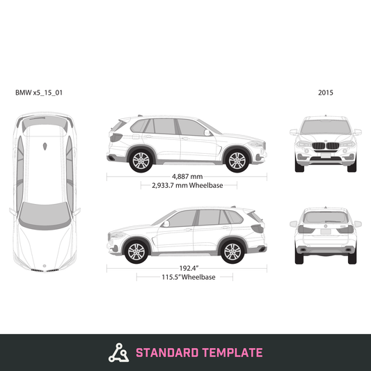 2015 BMW X5 vector wrap template, Design-Ready PDF - GravBase