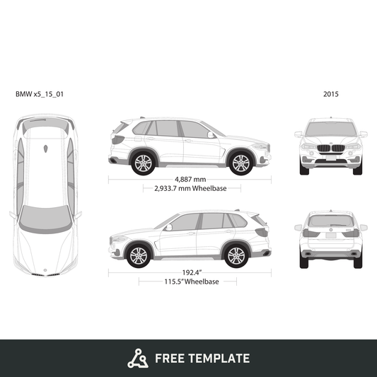 2015 BMW X5 free vector vehicle wrap template - GravBase