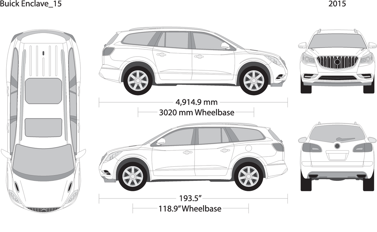 2015 Buick Enclave V15 Vehicle Wrap Template