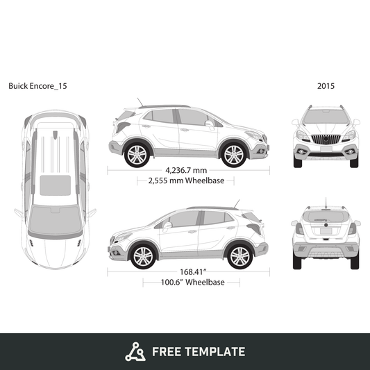 2015 Buick Encore free vector vehicle wrap template - GravBase