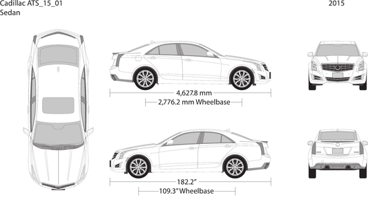 2015 Cadillac ATS vector wrap template, Design-Ready PDF - GravBase