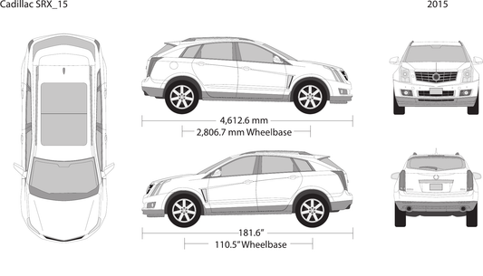 2015 Cadillac SRX vector wrap template, Design-Ready PDF - GravBase