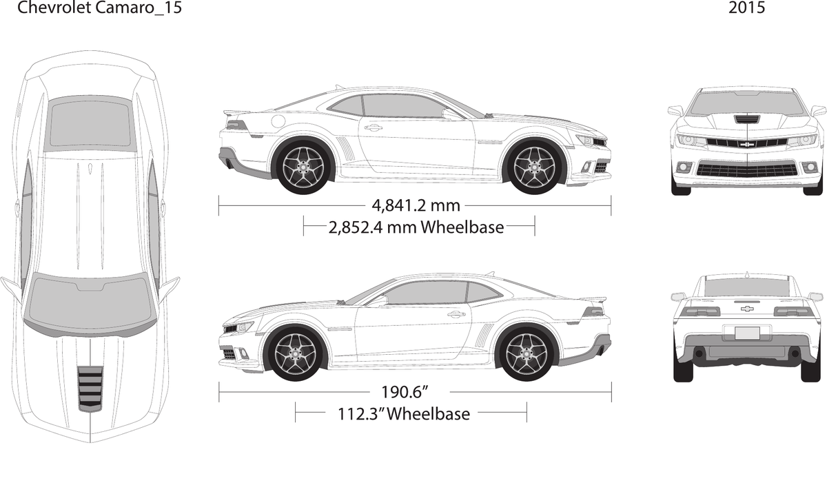 2015 Chevy Camaro vector wrap template, Design-Ready PDF - GravBase