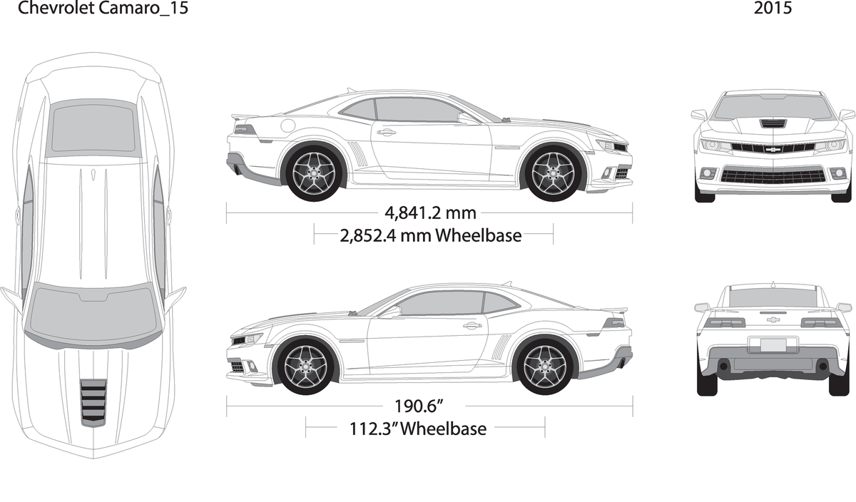 2015 Chevy Camaro V01 Vehicle Wrap Template