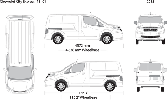2015 Chevy City Express V01 Vehicle Wrap Template