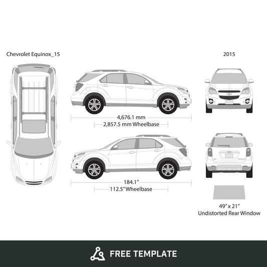 2015 Chevy Equinox free vector vehicle wrap template - GravBase