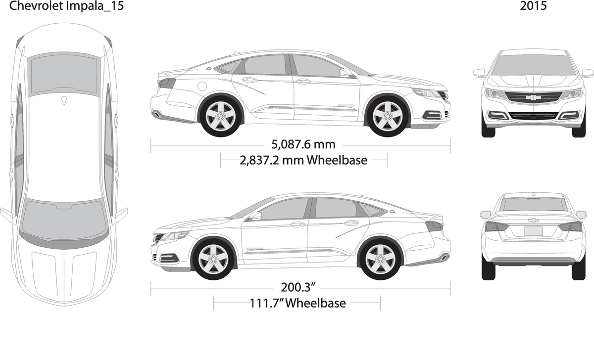 2015 Chevy Impala V15 Vehicle Wrap Template