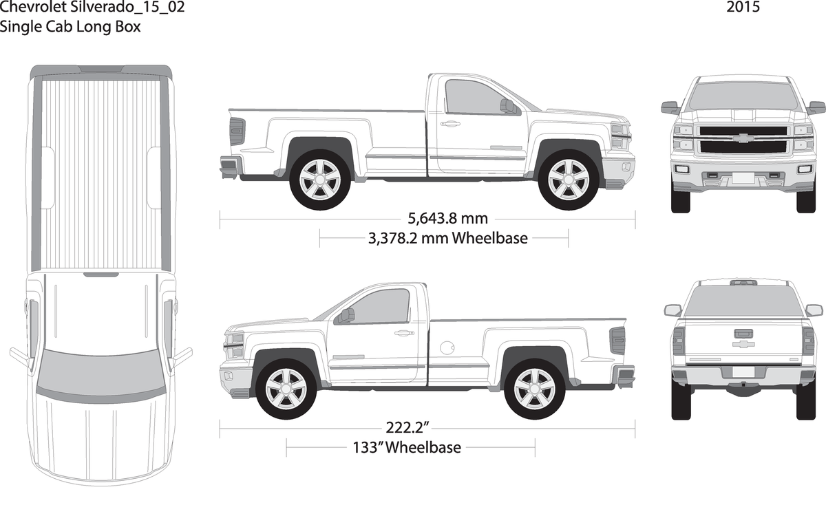 2015 Chevy Silverado 1500 V02 Vehicle Wrap Template