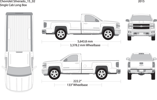 2015 Chevy Silverado 1500 V02 Vehicle Wrap Template