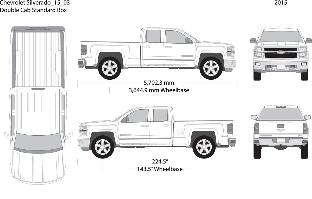 2015 Chevy Silverado 1500 V03 Vehicle Wrap Template