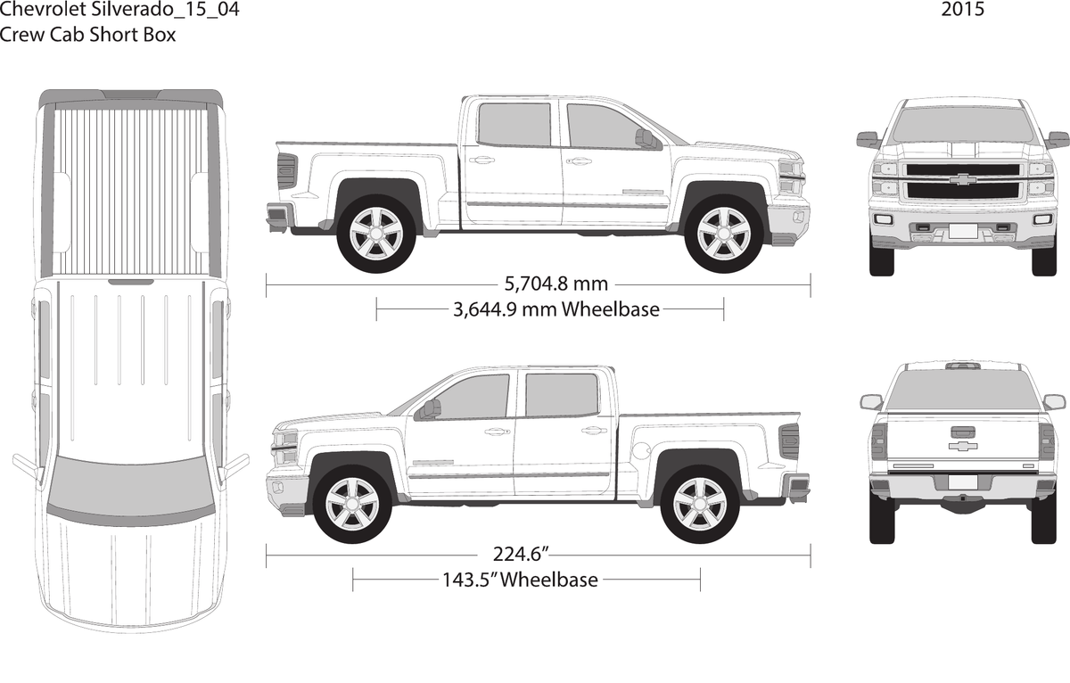 2015 Chevy Silverado 1500 vector wrap template V04, Design-Ready PDF - GravBase