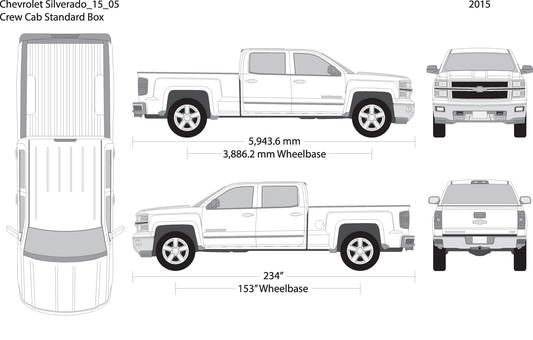 2015 Chevy Silverado 1500 V05 Vehicle Wrap Template