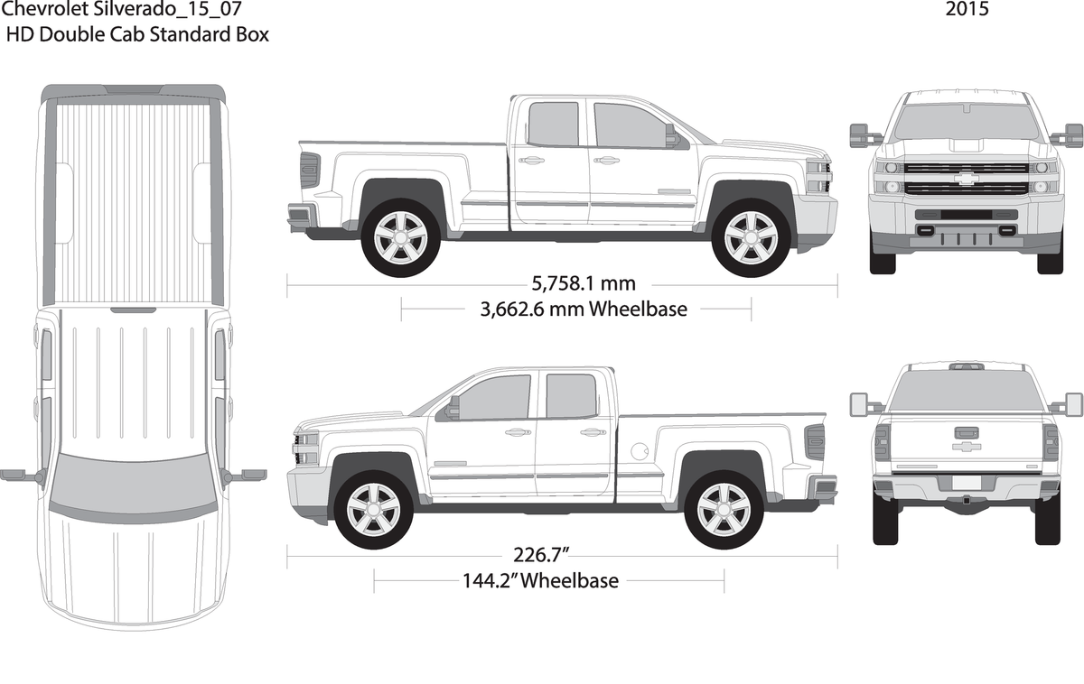 2015 Chevy Silverado 2500 3500 Hd V07 Vehicle Wrap Template