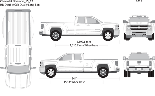 2015 Chevy Silverado 2500 3500 Hd V12 Vehicle Wrap Template