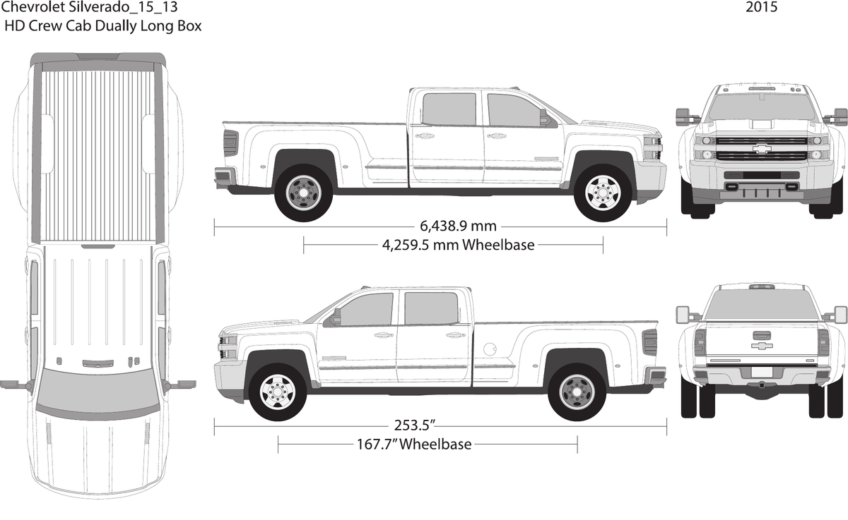 2015 Chevy Silverado 2500-3500 HD vector wrap template V13, Design-Ready PDF - GravBase