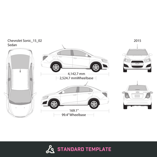 2015 Chevy Sonic vector wrap template V02, Design-Ready PDF - GravBase