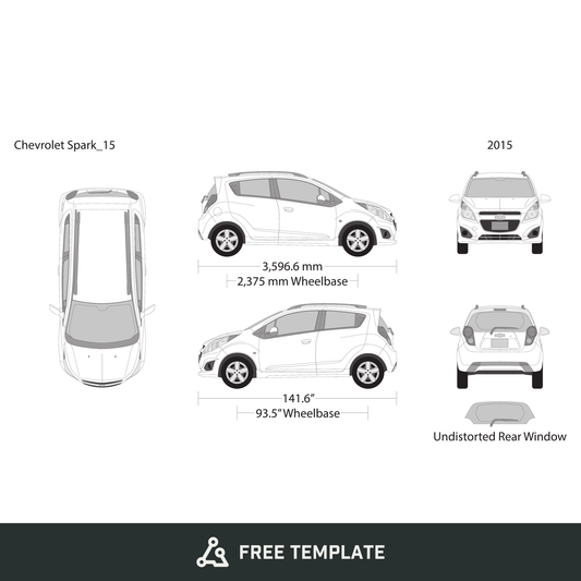 2015 Chevy Spark free vector vehicle wrap template - GravBase