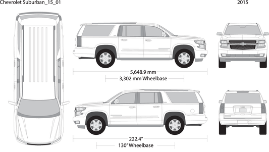 2015 Chevy Suburban V01 Vehicle Wrap Template