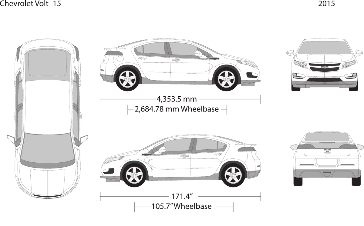 2015 Chevy Volt vector wrap template, Design-Ready PDF - GravBase