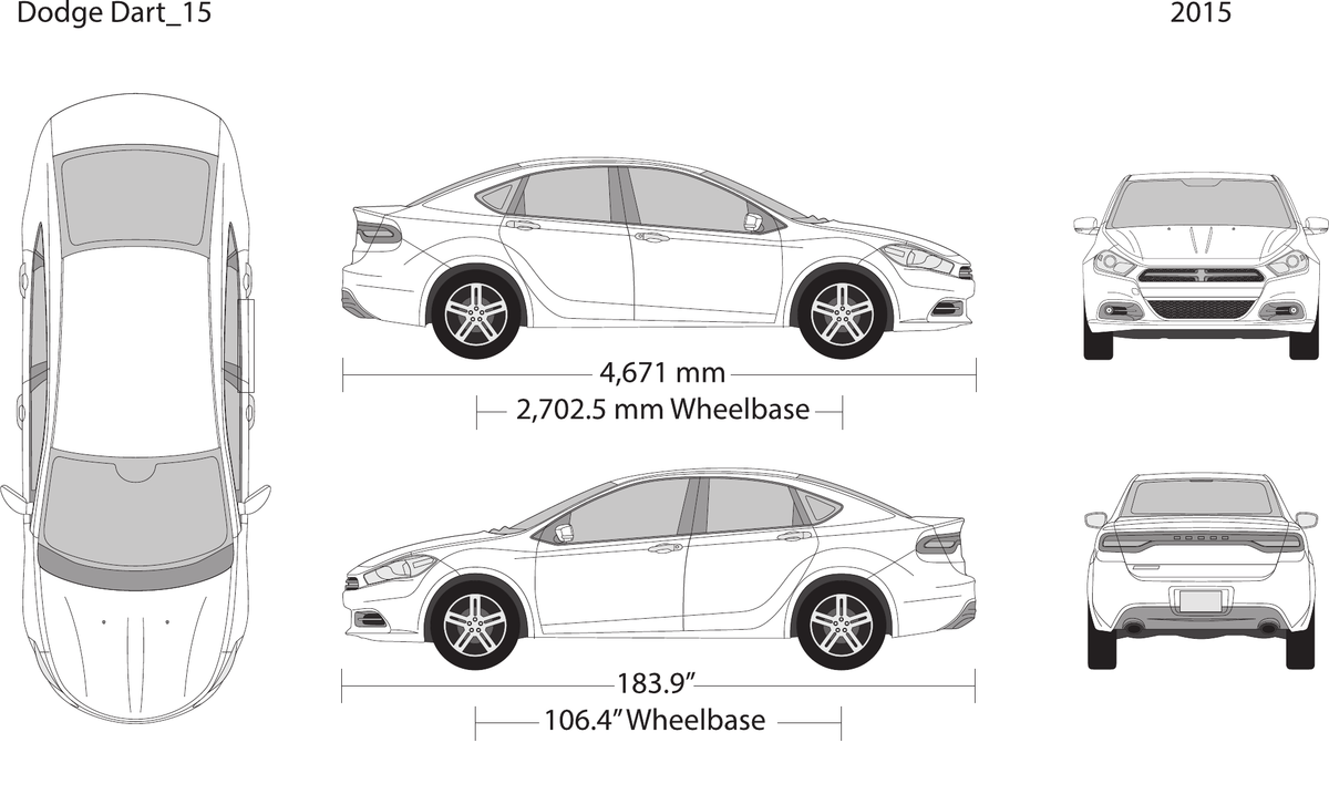 2015 Dodge Dart vector wrap template, Design-Ready PDF - GravBase