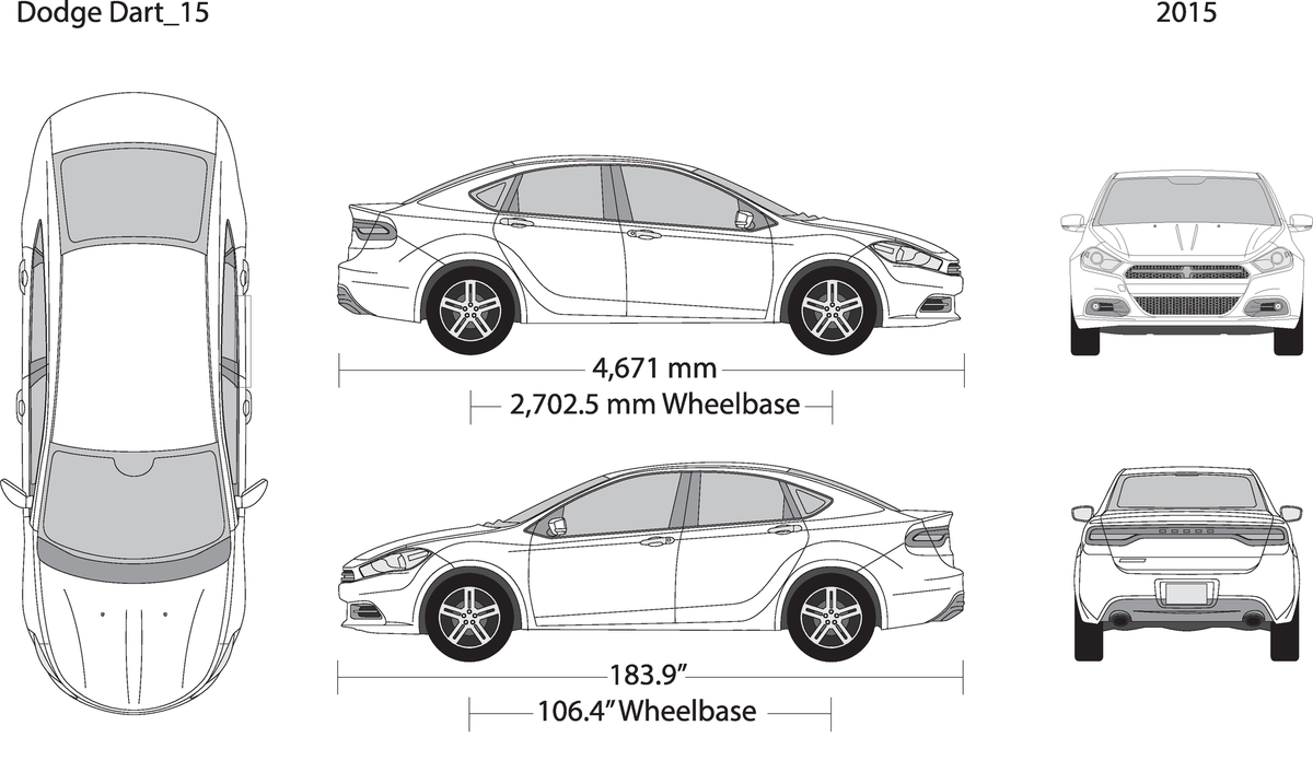 2015 Dodge Dart V15 Vehicle Wrap Template