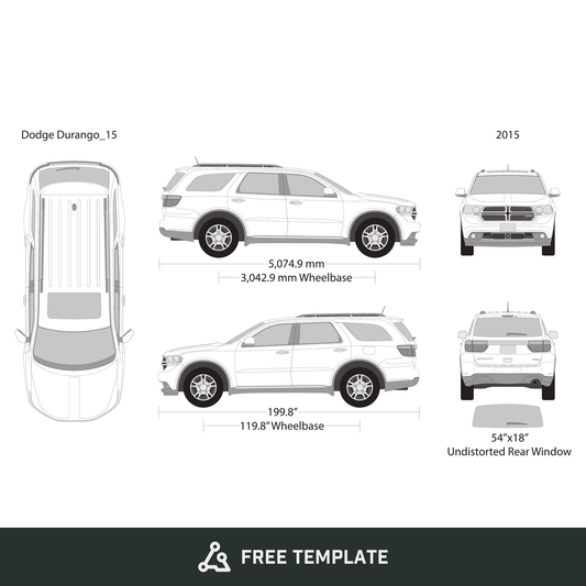 2015 Dodge Durango free vector vehicle wrap template - GravBase