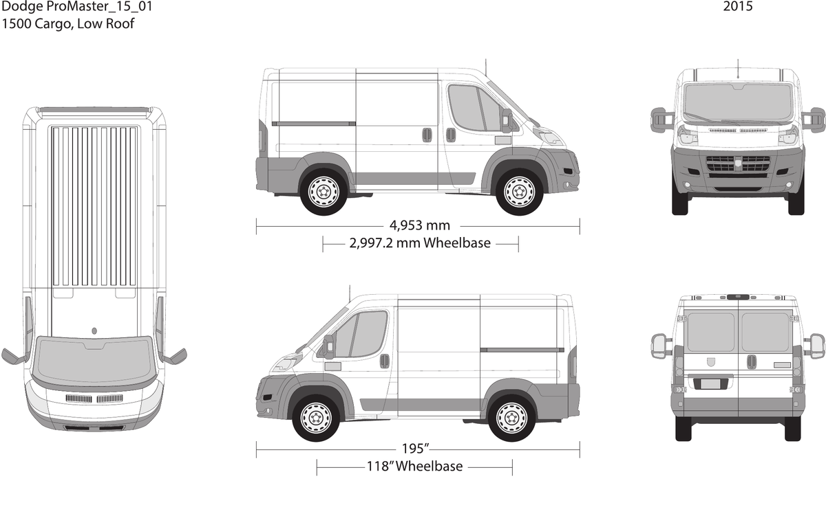 2015 Dodge Promaster vector wrap template V01, Design-Ready PDF - GravBase