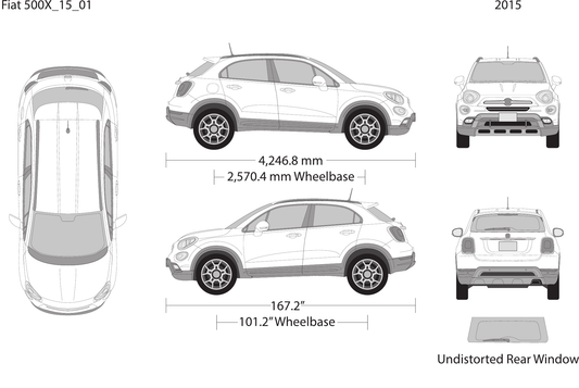 2015 Fiat 500X vector wrap template, Design-Ready PDF - GravBase