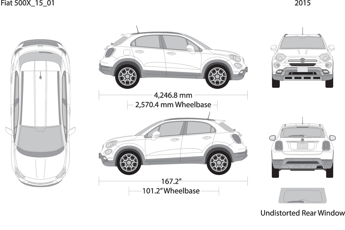2015 Fiat 500X V01 Vehicle Wrap Template