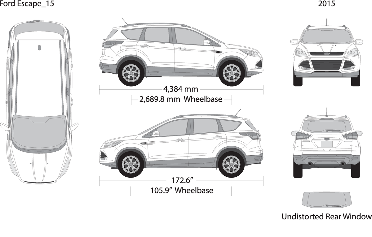 2015 Ford Escape V15 Vehicle Wrap Template
