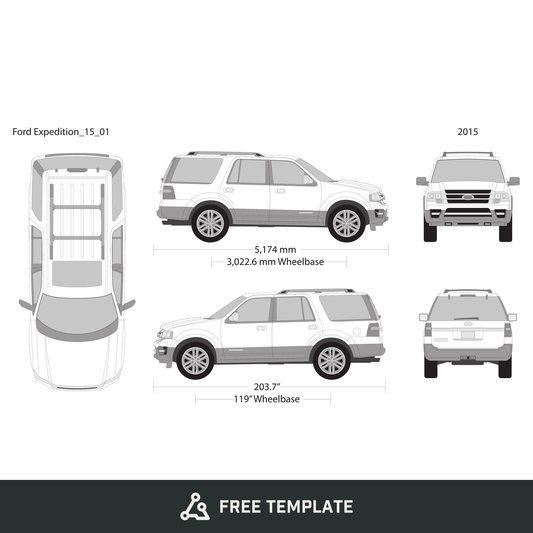2015 Ford Expedition free vector vehicle wrap template - GravBase
