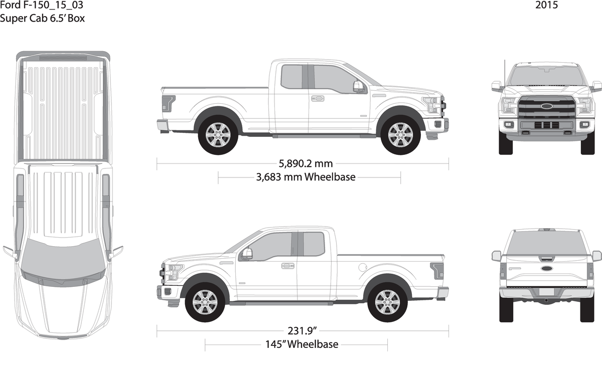 2015 Ford F 150 V03 Vehicle Wrap Template