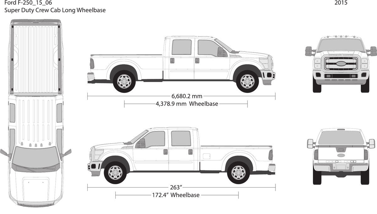 2015 Ford F-250 vector wrap template V06, Design-Ready PDF - GravBase