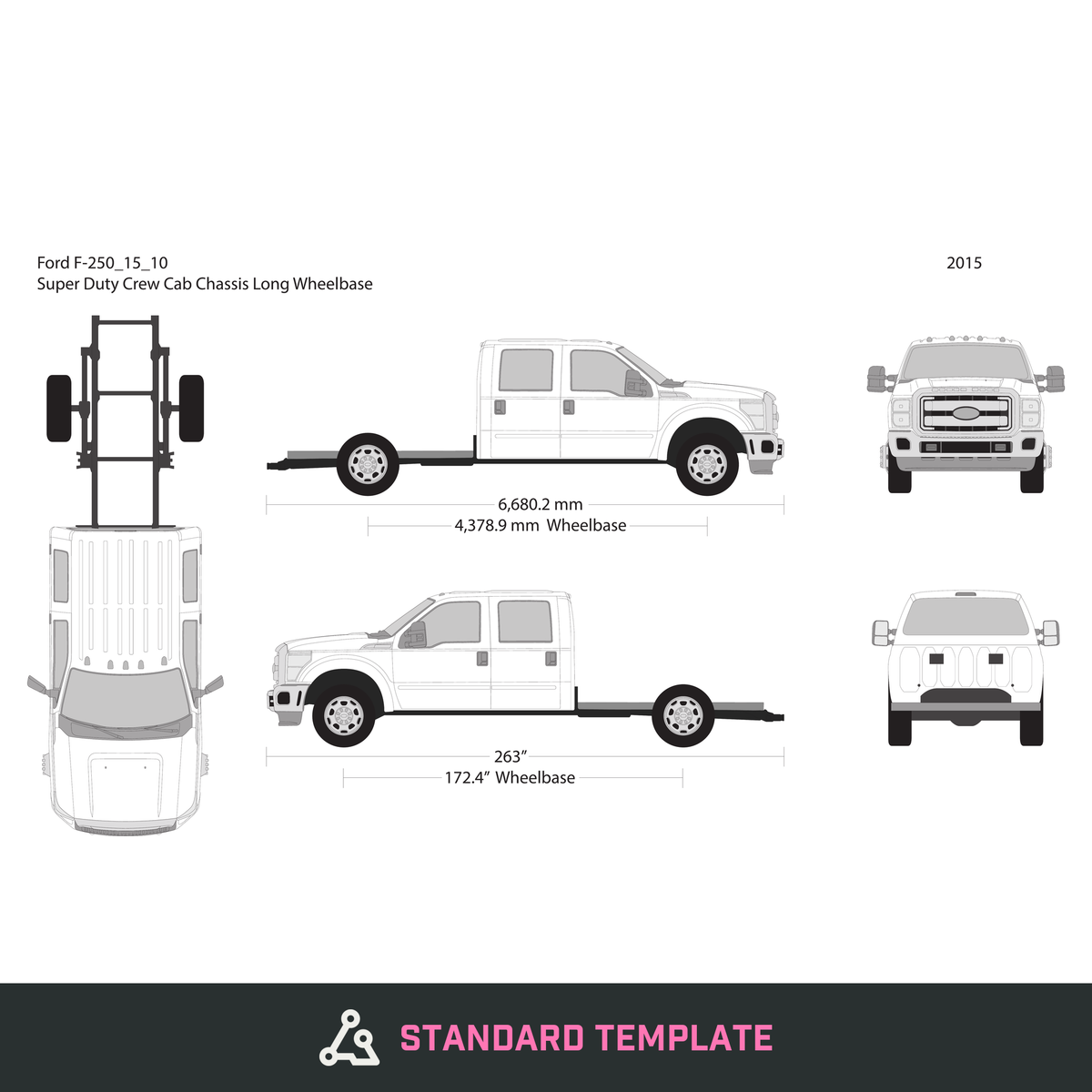 2015 Ford F-250 vector wrap template V10, Design-Ready PDF - GravBase