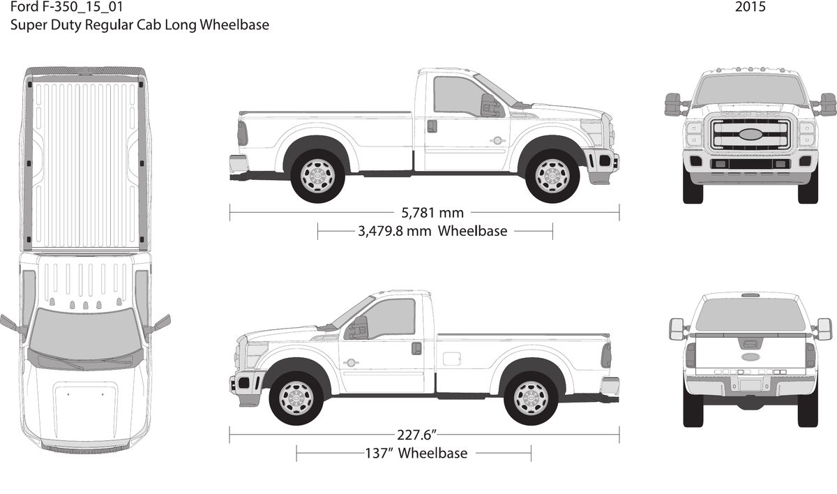 2015 Ford F-350 Vector Wrap Template - GravBase