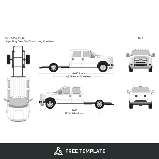 2015 Ford F-350 free vector vehicle wrap template - GravBase