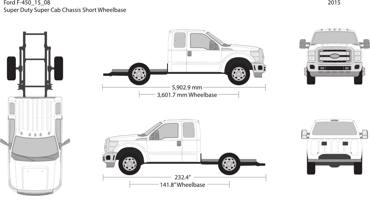 2015 Ford F-450 vector wrap template V08, Design-Ready PDF - GravBase