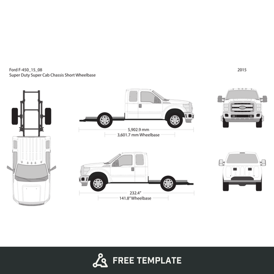 2015 Ford F-450 free vector vehicle wrap template - GravBase
