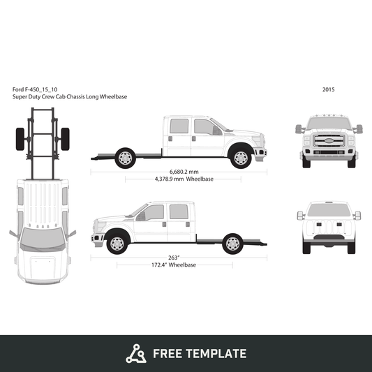 2015 Ford F-450 free vector vehicle wrap template - GravBase