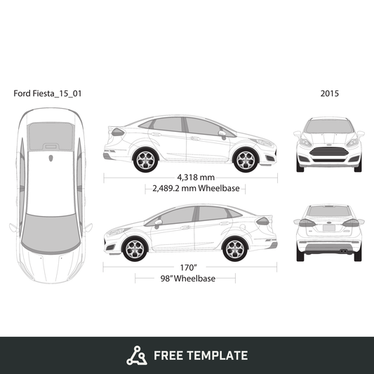 2015 Ford Fiesta free vector vehicle wrap template - GravBase